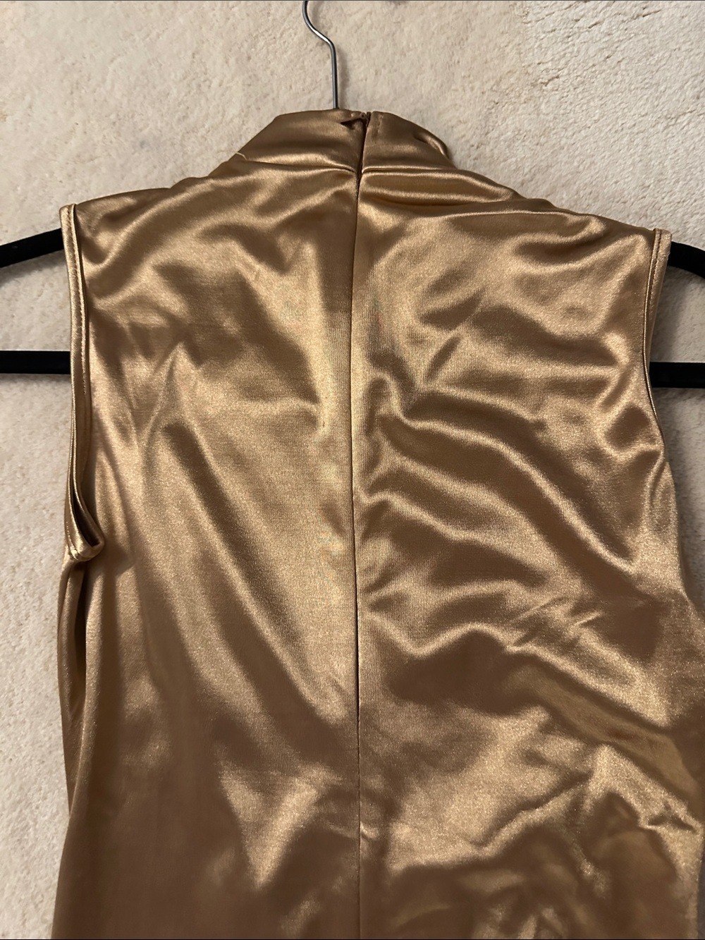 SHEIN Gold Ruched Satin Dress - Picture 3 of 4